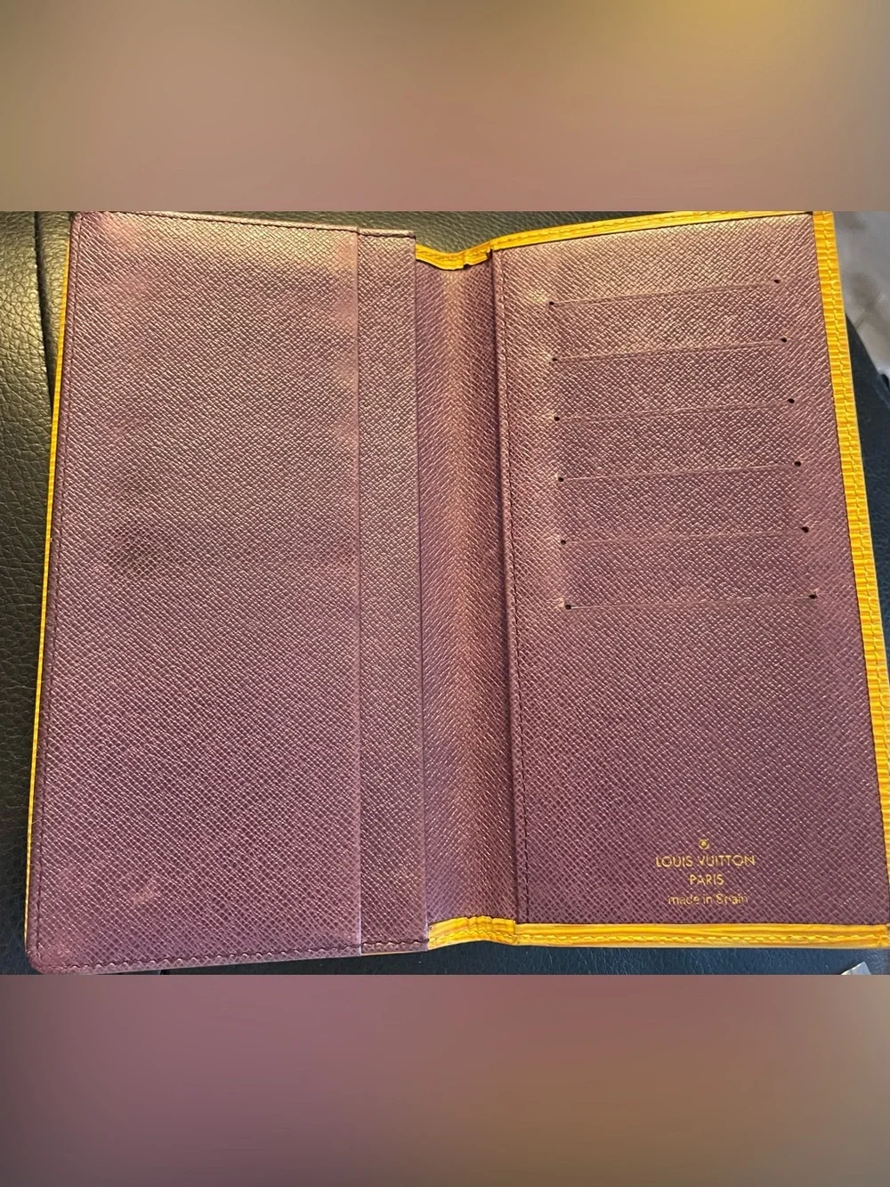 Louis Vuitton Yellow Epi Leather Travel Passport Sleeve